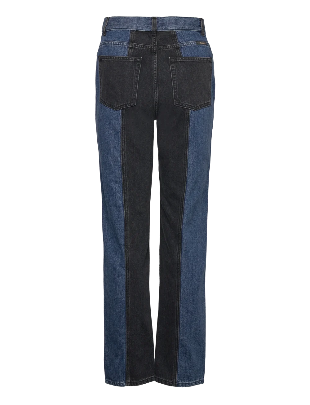 Patchwork straight denim